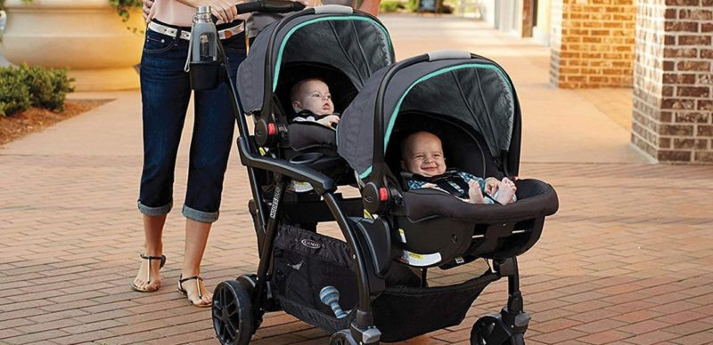 double pushchairs for newborn and toddler with car seat